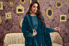 Malaika Arora Women Ethnic Motifs Yoke Design Regular Sequinned Kurta with Palazzos & With Dupatta