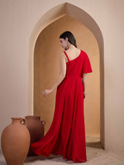 Red Embroidered Ethnic Dress
