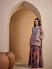 Embroidered Top With Palazzos Co-Ords