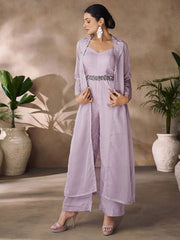 Designer Kurti Fancy Organza in Lavender