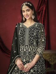Black Georgette Festive Gown