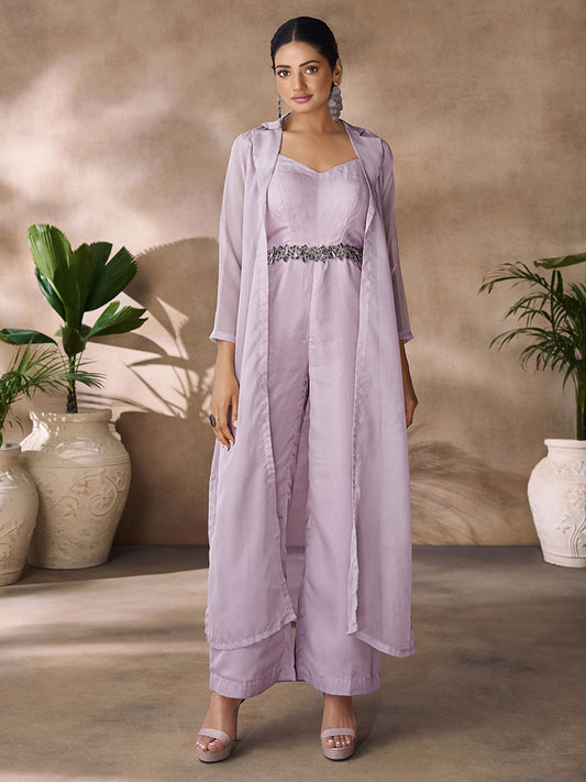 Designer Kurti Fancy Organza in Lavender