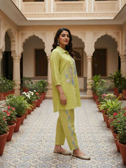 Chanderi Embroidered Tunic with Trousers