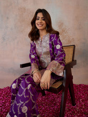 Floral Woven Design Tunic with Palazzos