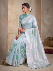 Floral Zari Silk Blend Saree