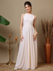 Girls Embroidered Halter Neck Ethnic Dresses