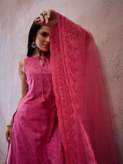 Women Ethnic Motifs Embroidered Regular Thread Work Kurta with Palazzos & With Dupatta