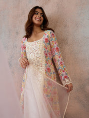 Women Floral Printed Regular Kurta with Trousers & With Dupatta