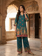 Linen Printed Tunic with Palazzos
