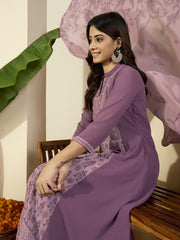 Women Floral Printed Anarkali Kurta with Palazzos & Dupatta