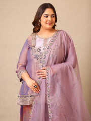 Women Embroidered Regular Thread Work Kurta with Palazzos & With Dupatta