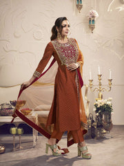 Malaika Arora Women Floral Embroidered Regular Thread Work Kurta with Trousers & With Dupatta