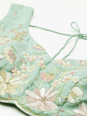 Sea Green Georgette heavy Sequinse embroidery Semi-Stitched Lehenga choli & Dupatta