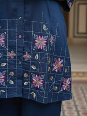 Bohemian Embroidered Tunic with Trousers