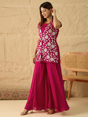 Embroidered Top with Palazzos