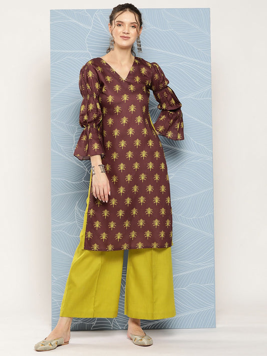 Women Floral Printed Regular Kurta with Palazzos