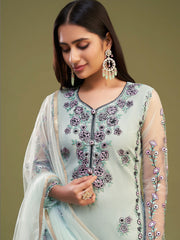 Light Blue Pakistani Pant Suit