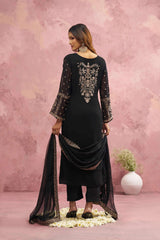 Black Georgette Threads & Khatli Wedding Festive Salwar Suit