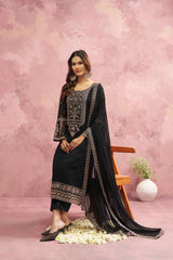 Black Georgette Threads & Khatli Wedding Festive Salwar Suit