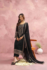Black Georgette Threads & Khatli Wedding Festive Salwar Suit