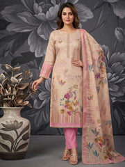 Pink Pure Cotton Kurta Set With Simmer Print