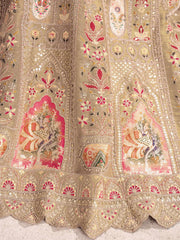 Trending Reception champagn/chiku Color lehenga with Patch Work Semi Stitched Lehenga Choli