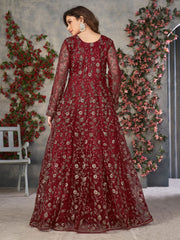 Red Wedding Function Pant Style Anarkali Suit
