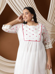 Floral Embroidered A line Kurta with Trousers
