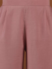 Mandarin Collar A Line Kurta & Trousers With Dupatta