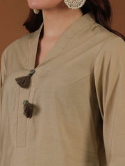 Floral Embroidered Straight Kurta with Trousers