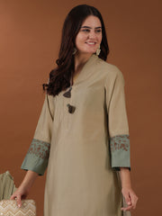 Floral Embroidered Straight Kurta with Trousers