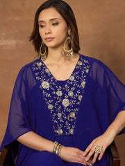 Floral Embroidered Top with Palazzos