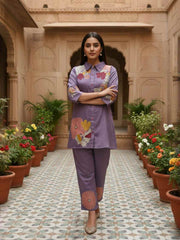 Embroidered Shirt with Trousers