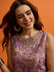Floral Organza Embroidered Top with Palazzos