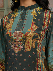 Ethnic Motifs Printed & Embroidered Top With Palazzo Co-Ords