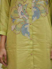 Chanderi Embroidered Tunic with Trousers