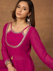 Women Layered Beads and Stones Kurta with Palazzos