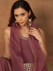 Women Ethnic Motifs Embroidered Regular Mirror Work Kurti with Sharara & With Dupatta