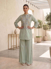 Floral Embroidered Tunic with Palazzos