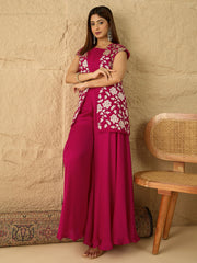 Embroidered Top with Palazzos