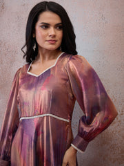 Printed Square Neck Maxi Ethnic Dresses