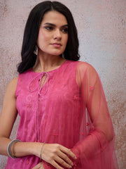 Women Ethnic Motifs Embroidered Regular Thread Work Kurta with Palazzos & With Dupatta