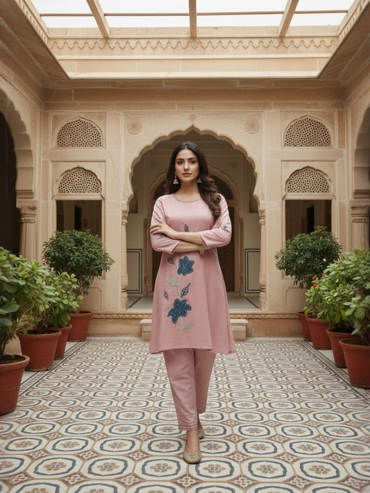 Embroidered Tunic with Trousers