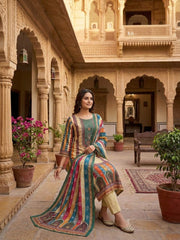 Women Ethnic Motifs Printed Regular Kurta with Trousers & With Dupatta
