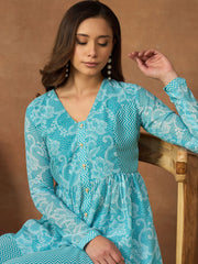 Printed V-Neck Top & Palazzos Co-Ords