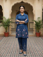 Bohemian Embroidered Tunic with Trousers