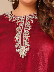 Women Ethnic Motifs Embroidered Regular Thread Work Kurta with Trousers & With Dupatta