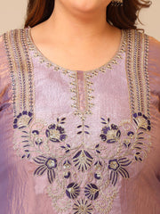 Women Embroidered Regular Thread Work Kurta with Palazzos & With Dupatta