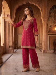 Linen Embroidered Tunic with Palazzos