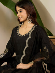 Women Ethnic Motifs Embroidered Anarkali Kurta with Trousers & Dupatta